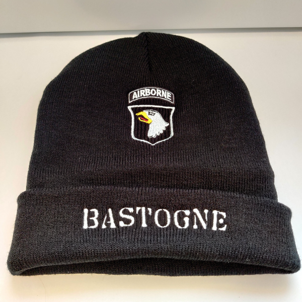 101st Airborne-Bastogne black beanie